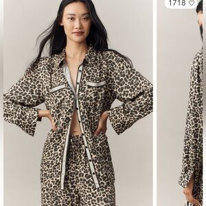 NWT Maeve Leopard Print Silky Shirt Blouse